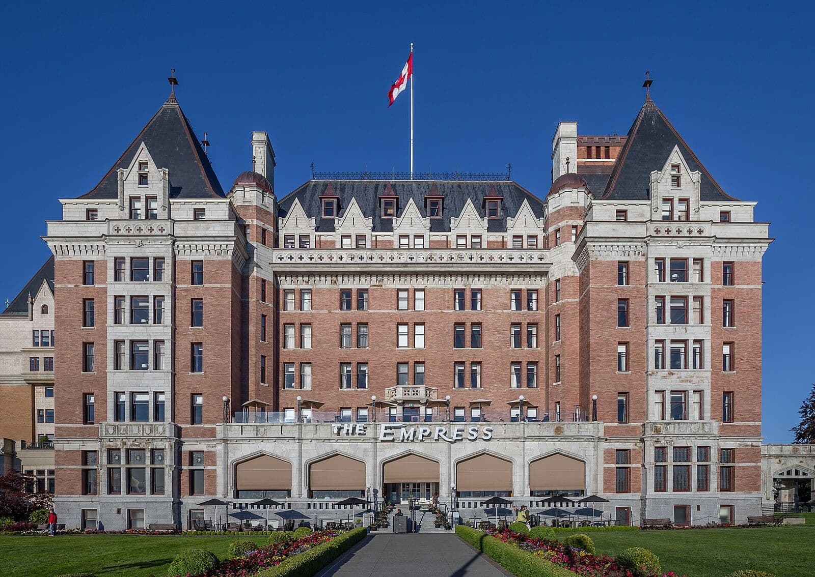 Fachada del hotel Fairmont Empress en Victoria, Columbia Británica